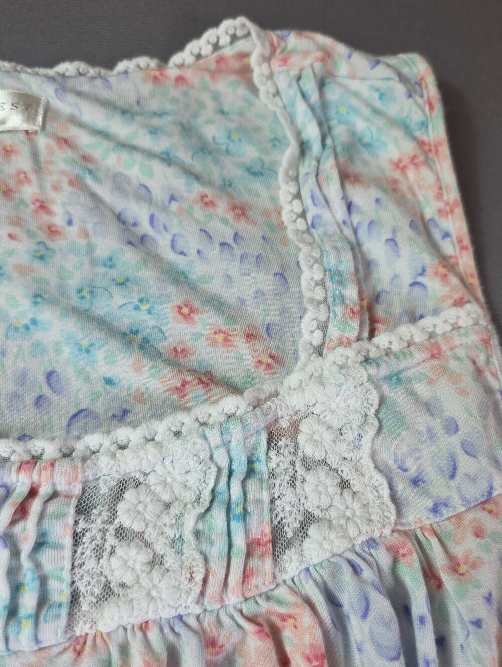 Eileen West Pastel Floral Nightgown - Pink Blue Mint Women'a Size M Cottagecore - Picture 3 of 12